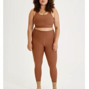 Girlfriend Collection Compressive Ribbed High Rise Leggings Rye 28.5"